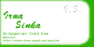 irma sinka business card